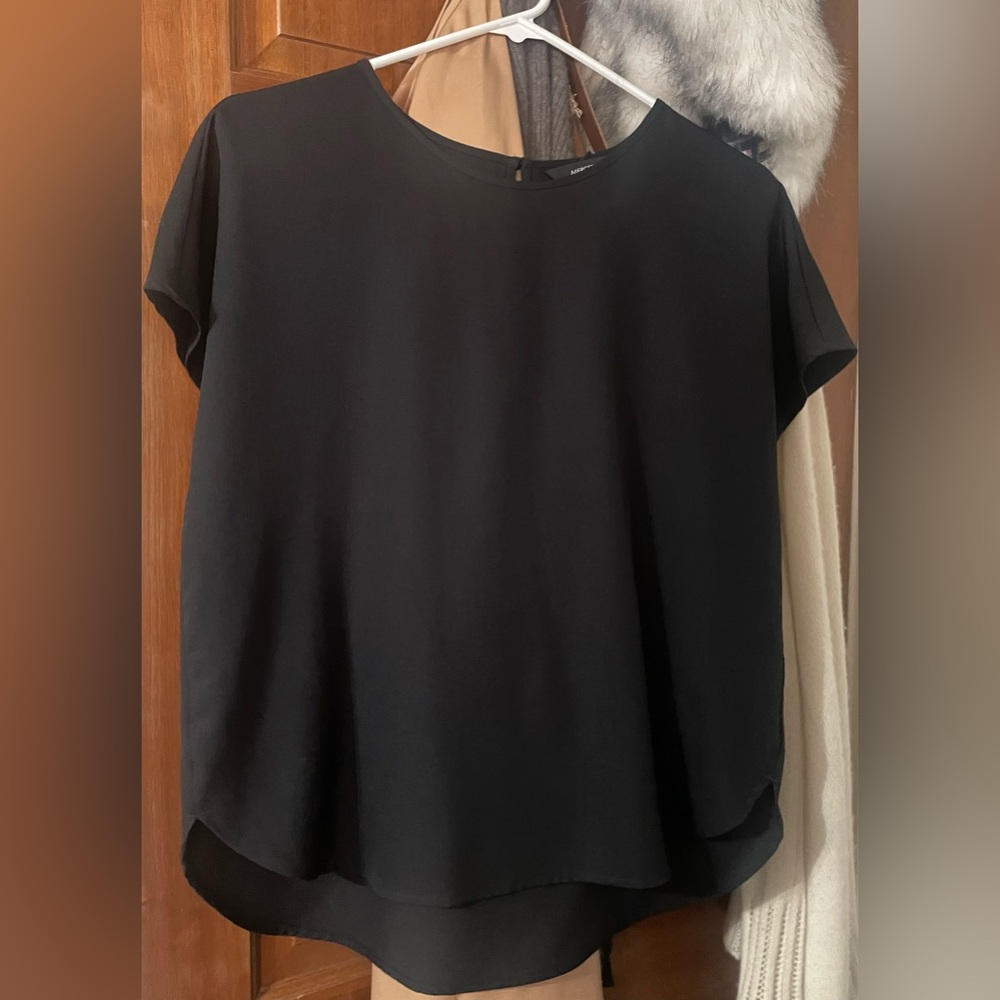 Mercer + Mettle Black Women's Short Sleeve Blouse